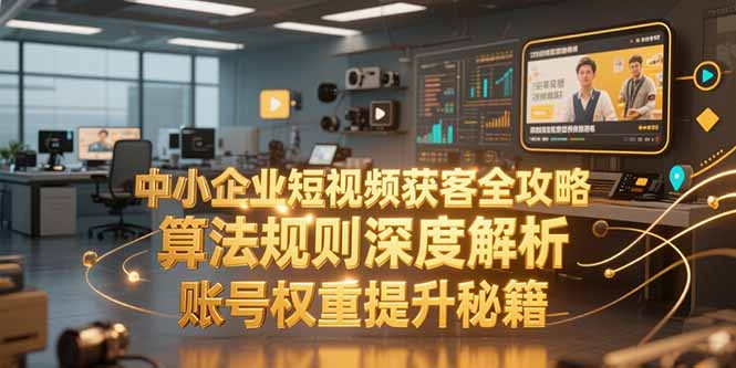 中小企业短视频获客全攻略，算法规则深度解析，账号权重提升秘籍网赚项目-副业赚钱-互联网创业-资源整合御文网赚