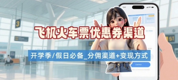 学生党必看！机票火车票优惠券申请渠道 + 项目打法，开学季节日速存网赚项目-副业赚钱-互联网创业-资源整合御文网赚