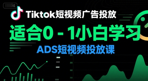 Tiktok短视频广告投放，适合0-1小白学习ADS短视频投放课网赚项目-副业赚钱-互联网创业-资源整合御文网赚