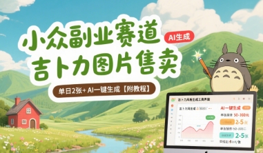 小众副业赛道 吉卜力图片售卖 单日2张+ AI一键生成【附教程】网赚项目-副业赚钱-互联网创业-资源整合御文网赚