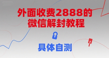 外面收费2888的微信解封教程，具体自测网赚项目-副业赚钱-互联网创业-资源整合御文网赚